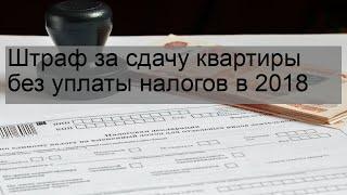 Штраф за сдачу квартиры без уплаты налогов в 2018