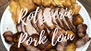 Rotisserie Pork loin - Amazing crackling - roast dinner heaven