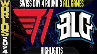 T1 vs BLG Highlights | LoL Worlds 2024 Swiss Stage Day 4 Round 3 | T1 vs Bilibili Gaming