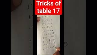 Tricks of table 17 | Mathematics tables | Tables | Table17 | Table 17 | Table seventeen