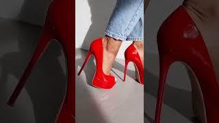 Is RED the BEST shoe color?? Red Peep Toe Platform High Heels #shoes #highheels #heels  #heelsshoes