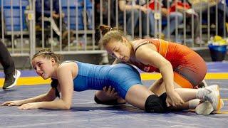 U17 Ana Labadze (GEO) vs Marta Mankowska (POL) 57kg. Girls youth womens wrestling. B-cam-man