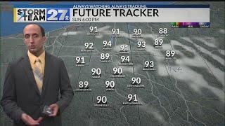Staying hot and humid to start the week