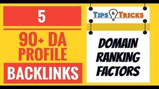 5 High DA (90+) Profile Backlinks | Domain Ranking Factors | SEO Tutorial For Beginners