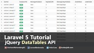 Laravel 5 Tutorial : How to Use jQuery DataTables API with Example