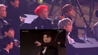 Fancam SEVENTEEN reaction to Super Junior  Black Suit @ Asia Artist Awards AAA