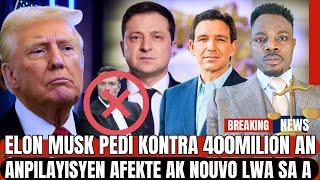 DONALD TRUM FRAPE ANKO ;FLORIDE TOUNEN LANFE POU IMIGRAN,ELON MUSK PEDI KONTRA A,ZELENSKY Pale