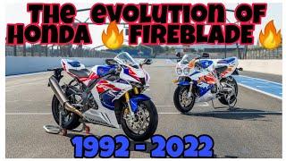 The evolution of Honda fireblade 1992 - 2022 Эволюция модельной линейки мотоциклов Хонда фаер