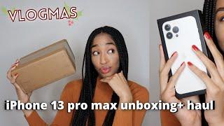 VLOGMAS , SILVER IPHONE 13 PRO MAX UNBOXING + HAUL  256GB | DIAMOND DENISE