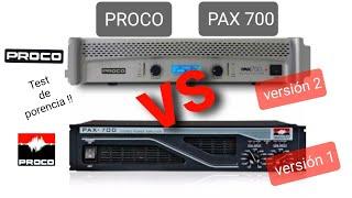 comparacion Proco pax700 V1 con V2 , test de potencia ! Características!!