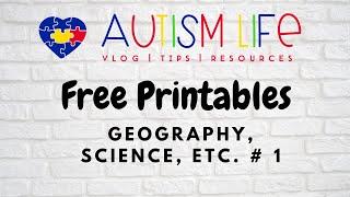 Autism Life: FREE Printables: Geography, Science, Etc. #1