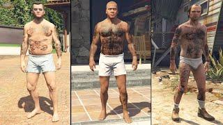 Michael, Franklin and Trevor Show off Their Tattoos (Every Tattoo On Them) GTA V