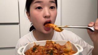 내가 만든 치즈닭갈비 냠냠 내가 좋아하는 쌈 싸묵기 !! | 먹방 이팅사운드 ASMR