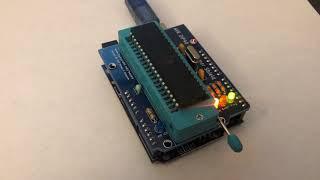 AVR DIP40 Programmer Shield in Action