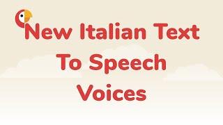 New Italian text to speech voices - make videos and audio in Italian easily with Narakeet