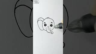 Very Easy! Elephant Drawing  Shorts || How To Draw an Elephant || #simple #drawing #shorts #video