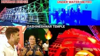 Kabiraj Bagan Durga Puja 2024  | Howrah Bridge, Under Water Metro, Dakhineswar Temple |Kolkata Vlog