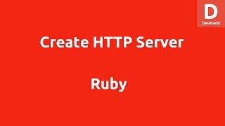 Ruby Create Simple Web Server