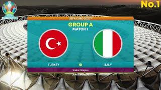 Turkey vs Italy | UEFA EURO 2020 | Matchday 1 Group A | PES 2021