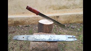 Long knife made from a Chainsaw Bar