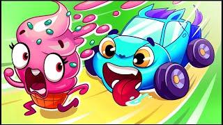 Yummy Ice Cream!  Which Baby Car is the Fastest?  Funny Kids Songs