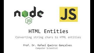 HTML Entities -  Converting string chars to HTML entities