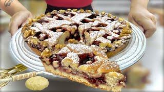 CROSTATA MORBIDA Marmellata e Noci al LATTE SENZA BURRO facilissima