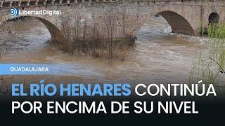 TEMPORAL | El río Henares en Guadalajara continúa por encima de su nivel tras varios desembalses