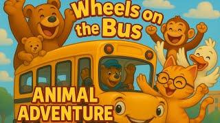 wheels on the bus | Animal adventure song | @WiggleGigglekid  | nursery rhymes and song