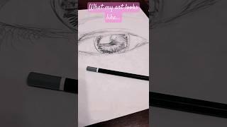 What my art looks like VS. what I see!‍#art #drawing #pencildrawing #eyes #sketch