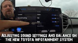 Adjusting sound levels and balance on the new Toyota infotainment system