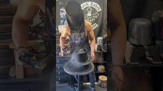 Custom Top hat with open mouth skull. Unique and exclusive design #hatmaker #handmade #bladehats