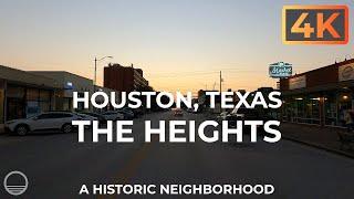 The Heights Neighborhood in Houston, Texas an UltraHD 4K Real Time Driving Tour.