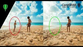 CorelDRAW tutorial - how to remove objects using Smart Carver tool in Corel PhotoPaint