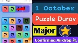 1 October Major Puzzle durov Solved Today || Major Daily Combo Card 1 October