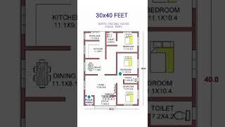 30x40feet North facing houseplan #shorts #hbg (7)