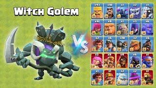 New Witch Golem vs All Max Troops And Super Troops | Clash of Clans