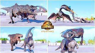 Parasaurolophus Hunting Animations of Quetzalcoatlus & All Carnivores  Jurassic World Evolution 2