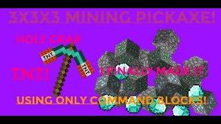 3x3x3 Mining Pickaxe In One Command! (Explosive Pickaxe / Hammer) | WORKING! [1.12 Minecraft]