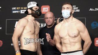 Final face offs UFC 254: Khabib vs Gaethje weight in staredowns