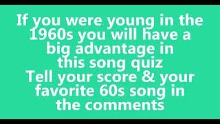 1960s Song Quiz