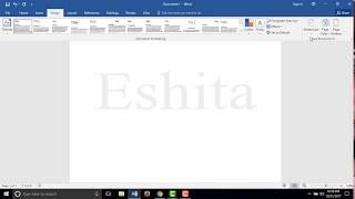 Advanced: How to give Watermark in MS word 2016