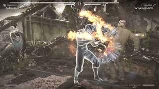 flame fist works well against people mashing | MKX Liu Kang