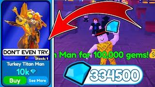 HUGE MISTAKENEW SHINY TURKEY TITAN FOR 10k SOLD FOR 100k - Toilet Tower Defense