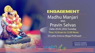 Madhu Manjari & Pravin Selvas - Engagement Live Streaming - OSHO STUDIO -9965805314