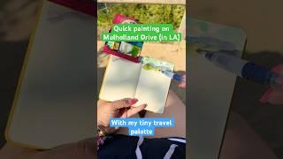Painting on the hillside#painting #losangeles #fyp#trending #watercolor #shorts #artist#drawing