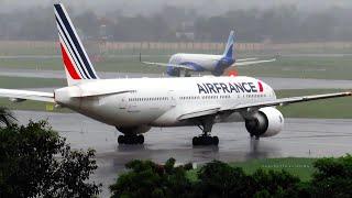 AIR FRANCE Boeing 777 at Kolkata Airport | Plane Take off | Aviation Videos | Plane Spotting in Rain