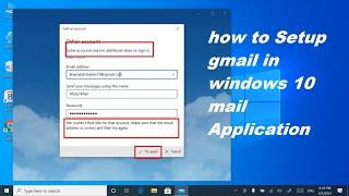 how to configure gmail in windows 10 mail || windows 10 mail app gmail settings ||  windows 10 mail