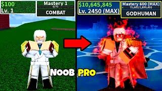 Beating Blox Fruits as Garp! Godhuman & Full v4 Awakened Lvl 0 to Max Lvl Noob to Pro Blox Fruits!