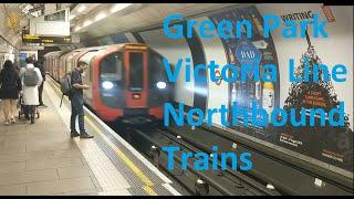 Green Park Station, Victoria Line, Northbound London underground tube trains